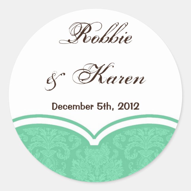 6 - 3" Favoriser Stickers Mint Vert Blanc Dentelle (Devant)