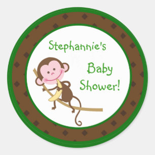 6 - 3" Favoriser Stickers Singe Swing Jungle Safar