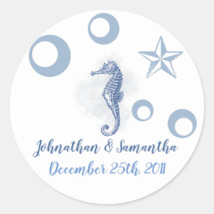 6 - 3" Gefallen Stickers Seepferd Sea Ocean Beach