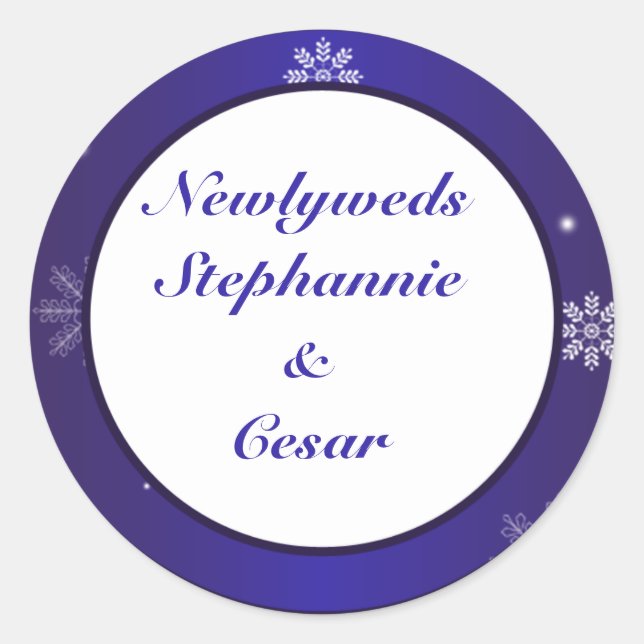 6 - 3" Gefallen Stickers White Snow Flakes (Vorderseite)