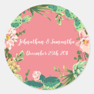 6 - 3" Pflegemittel Stickers Bohemisch Cactus Succ