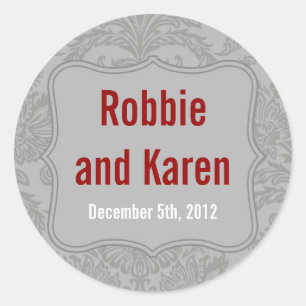 6 - 3" Stickers Favoriser Moderne Gris Damas Prin 