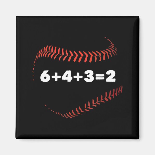 6+4+3=2 Baseball-Baseball-Geschenk für Baseball Magnet (Vorne)