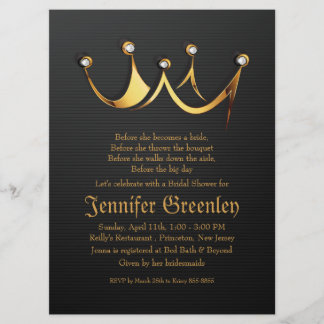 6,5" x 8,75" Goldkönigliches Einladung