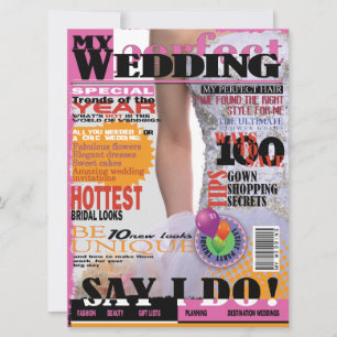 *6.5x8.75" Wedding Magazine Cover Page Einladung