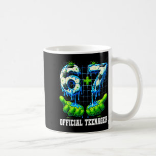 6+7 13-jähriger Teenager Drip Fußball 13. Geburtst Kaffeetasse