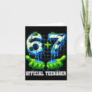 6+7 13-jähriger Teenager Drip Soccer 13. Geburtsta Karte
