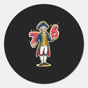6-7 7-6 Funny George Washington Six Seven Meme Runder Aufkleber
