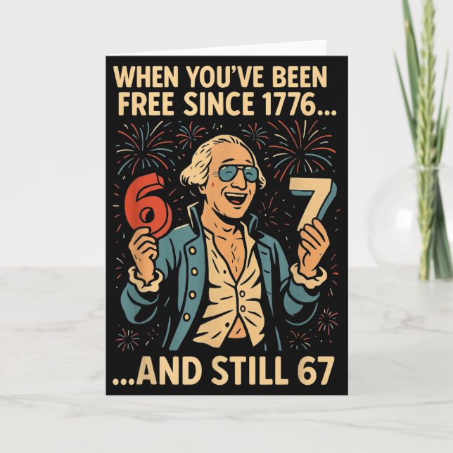 6-7 7-6 George Washington Meme Lustig 67 Design  Karte (Vorderseite)