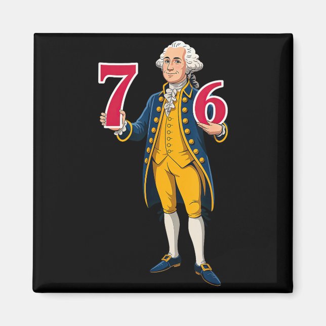6 7 7 6 George Washington Sechs Sieben  Magnet (Vorne)