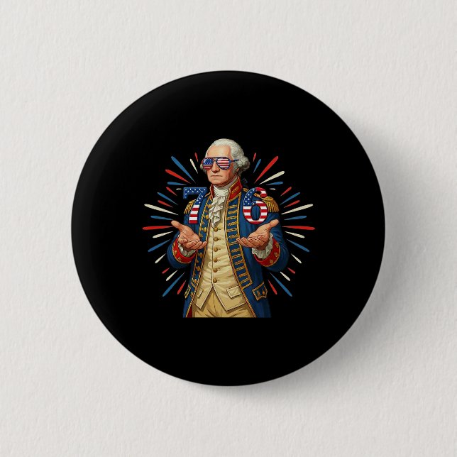 6-7 7-6 George Washington Sieben Sechs Lustiger 4. Button (Vorderseite)