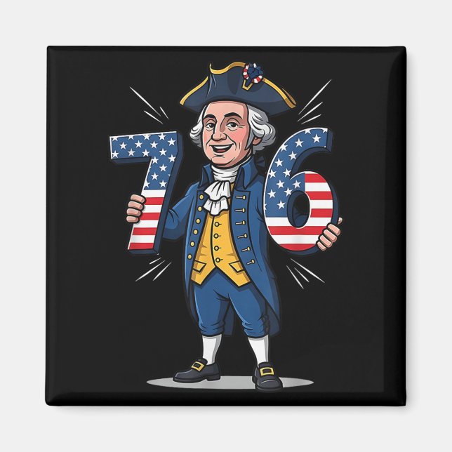 6-7 7-6 George Washington Six Seven Meme Gen Alpha Magnet (Vorne)