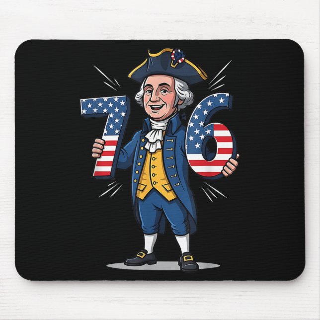 6-7 7-6 George Washington Six Seven Meme Gen Alpha Mousepad (Vorne)