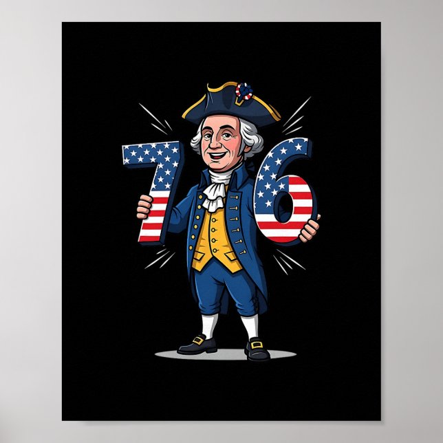 6-7 7-6 George Washington Six Seven Meme Gen Alpha Poster (Vorne)