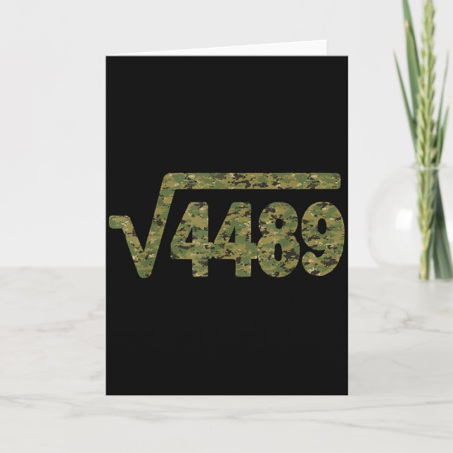6 7 Army Pattern Meme Square Root 4489 Slang Math  Karte (Vorderseite)