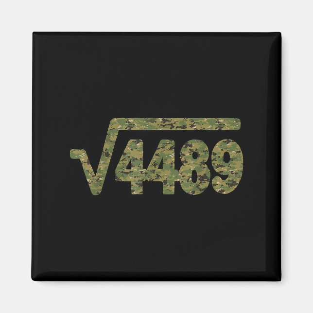 6 7 Army Pattern Meme Square Root 4489 Slang Math  Magnet (Vorne)