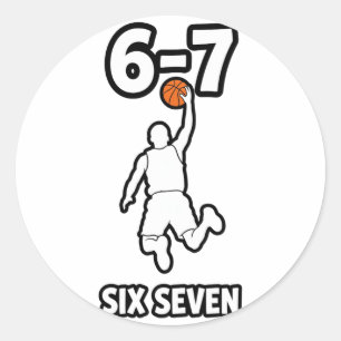 6-7 Basketball Runder Aufkleber