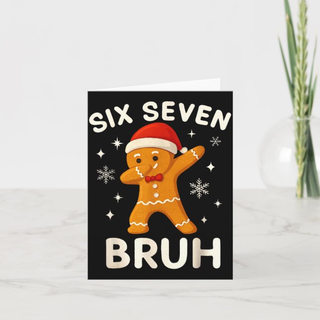 6 7 Bruh Christmas Gingerbread 67 Brainrot Boys Fu Karte (Vorderseite)