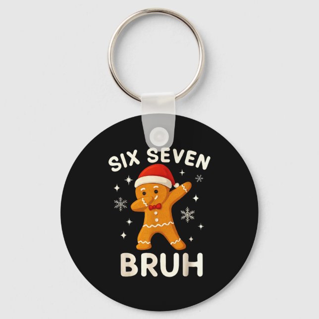 6 7 Bruh Christmas Gingerbread 67 Brainrot Boys Fu Schlüsselanhänger (Vorderseite)