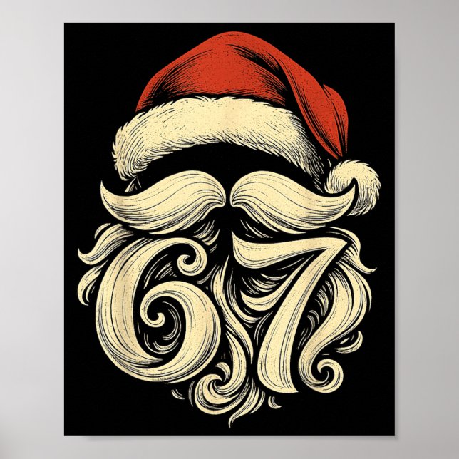 6 7 Christmas 67 Santa Six Seven Christmas Boys Te Poster (Vorne)