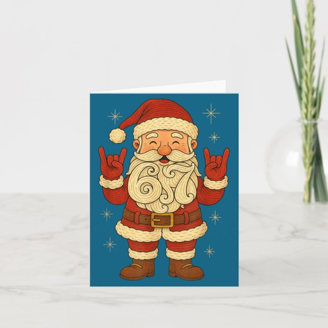 6 7 Christmas 67 Santa Six Seven Funny Meme Boys T Karte (Vorderseite)