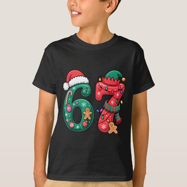 6 7 Christmas Duo Meme Outfit For Funny Holiday Hu T-Shirt (Vorderseite)