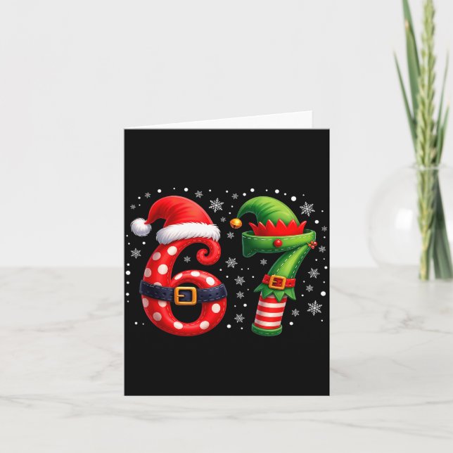 6-7 Christmas Squad Funny 67 Six Seven Meme Xmas 6 Karte (Vorderseite)