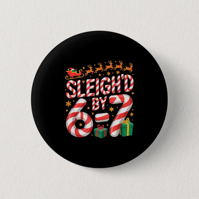 6-7 Christmas Ugly Sweater Six Seven Xmas 67 Meme  Button (Vorderseite)