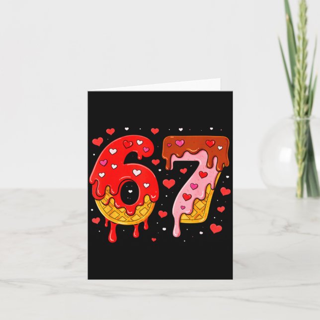 6 7 Cream Drip Six Seven Meme Valentine's Day Men  Karte (Vorderseite)