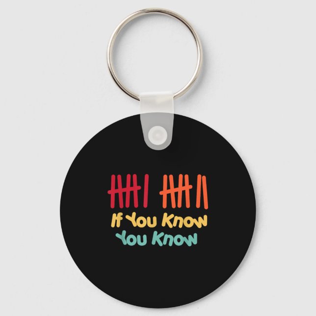 6 7 Funny If You Know You Know Tally Marks Six Sev Schlüsselanhänger (Vorderseite)