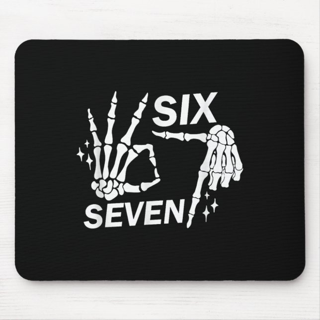 6 7 Funny Skeleton Hands, Funny Halloween T - Shir Mousepad (Vorne)
