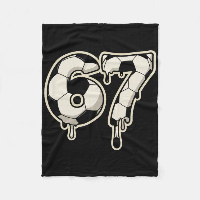 6 7 Fußball Ll Drip Grafik Six Seven Meme  Fleecedecke (Vorderseite)