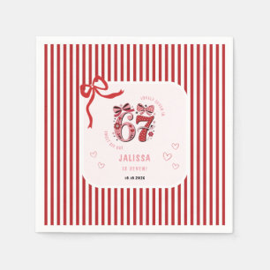6 7 Geburtstag für Mädchen, Rosa Kinder 7. Geburts Serviette
