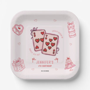 6 7 Geburtstag für Mädchen, Rosa Sechs Sieben Kind Pappteller