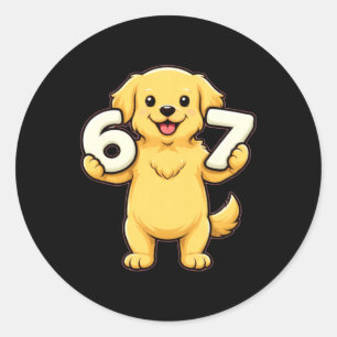 6 7 Golden Retriever Hund Mathelehrer Runder Aufkleber