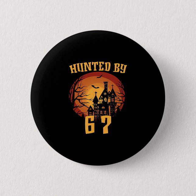 6 7 Halloween 67 Meme Six Seven Spuk Gen Alpha Button (Vorderseite)