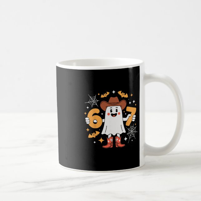 6 7 Halloween-Geist 67 Meme Gen Alpha Sechs Sieben Kaffeetasse (Rechts)