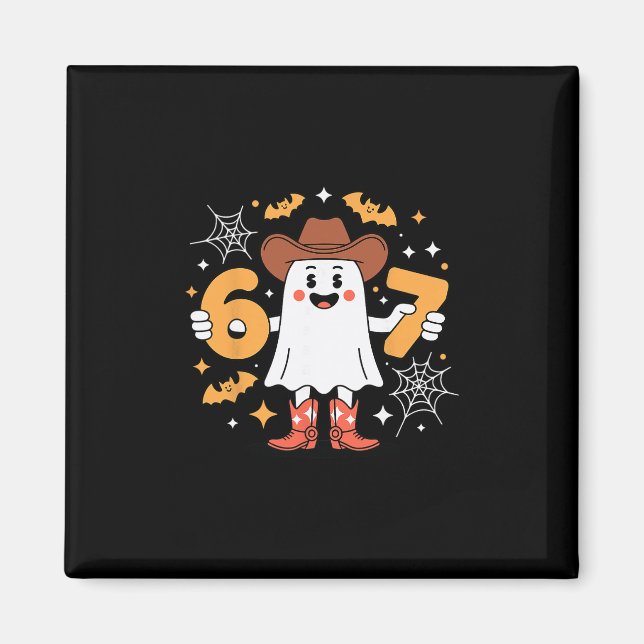 6 7 Halloween-Geist 67 Meme Gen Alpha Sechs Sieben Magnet (Vorne)