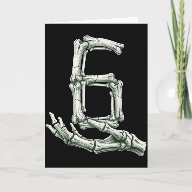 6 7 Halloween Skeleton Funny 67 Meme Gen Alpha Six Karte (Vorderseite)