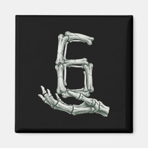6 7 Halloween-Skelett Lustig 67 Meme Gen Alpha Sec Magnet