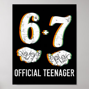 6+7 Jahre alte Jungen Mädchen Teenager 13. Geburts Poster