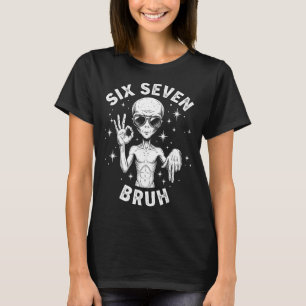 6 7 Lustig 67 Sechs Sieben Alien Bruh Hand Jungen T-Shirt