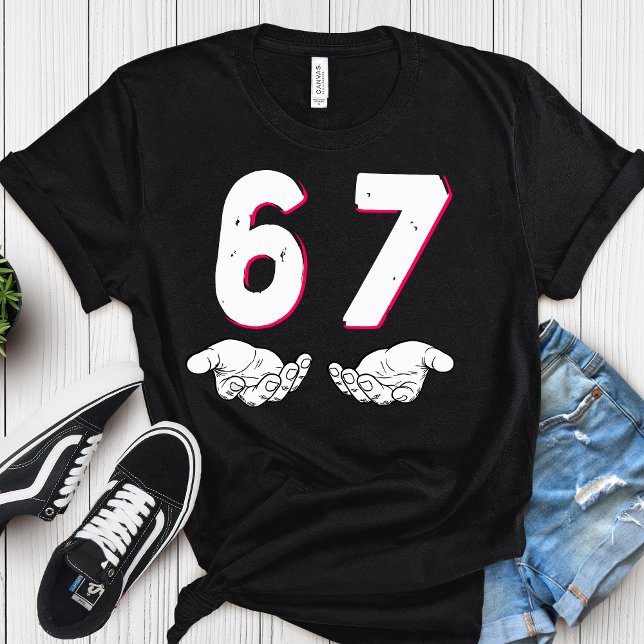6 7 lustig, Six Seven Meme Trendig  T-Shirt (Von Creator hochgeladen)