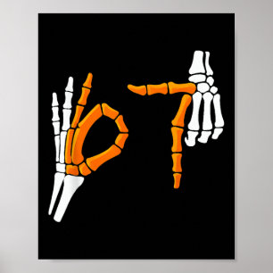 6 7 Lustiger Halloween 67 Kostüm Skeletthände Poster