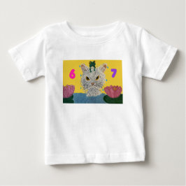 6 7 Mad Cat with frog on its head Baby T-shirt