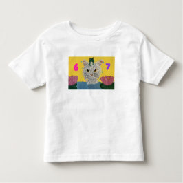 6 7 Mad Cat with frog on its head Kleinkind T-shirt