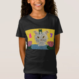 6 7 Mad Cat with frog on its head T-Shirt