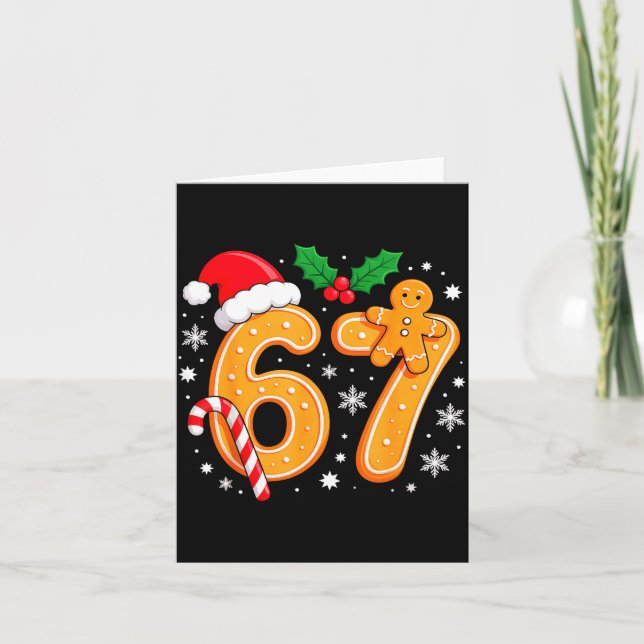 6 7 Meme Christmas 67 Six Seven Cookies Gingerbrea Karte (Vorderseite)
