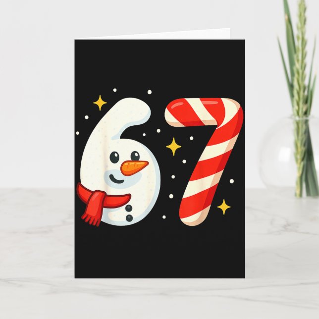 6 7 Meme Christmas Shirt 67 Six Seven Snowman Boy  Karte (Vorderseite)