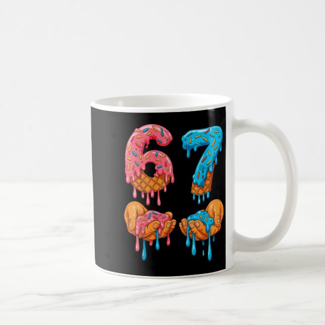 6 7 Meme Eis Drip Gen Alpha Slang  Kaffeetasse (Rechts)